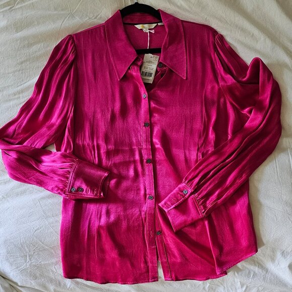 NWT Boden Dart Detail Satin Fitted Shirt 💗 - US16/18 - Picture 5 of 6